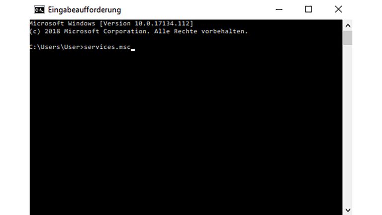 Screenshot Windows Eingabeaufforderung