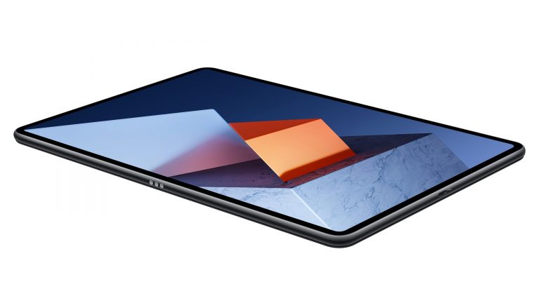 Huawei MateBook E Ein Huawei MateBook E liegt auf einer Oberfläche.