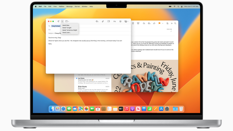 Foto eines MacBook, auf dem ein Screenshot der Mail-App zu sehen ist.