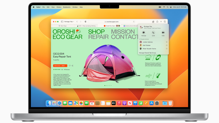 Foto eines MacBook, auf dem ein Screenshot der Safari-App zu sehen ist.