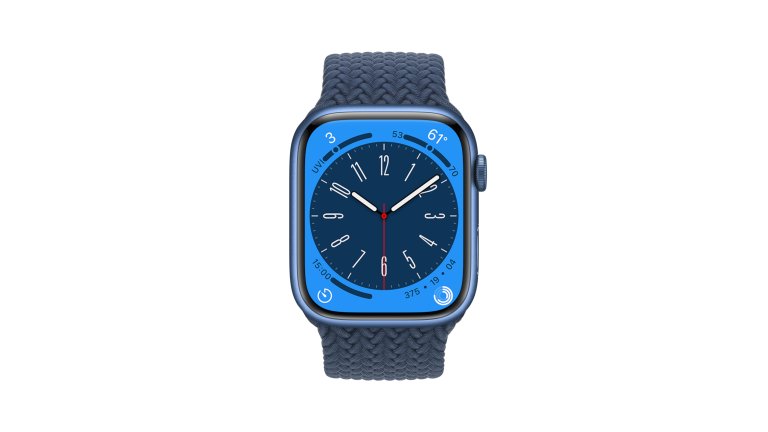 Foto einer Apple Watch, auf der ein neues Watchface zu sehen ist.