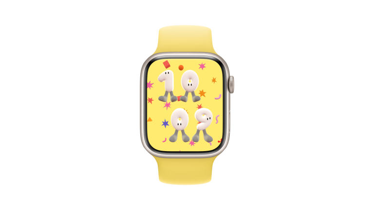 Foto einer Apple Watch, auf der ein neues Watchface zu sehen ist.