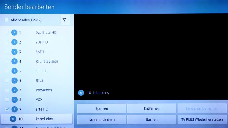 Screenshot Sendersuche Samsung-TV.