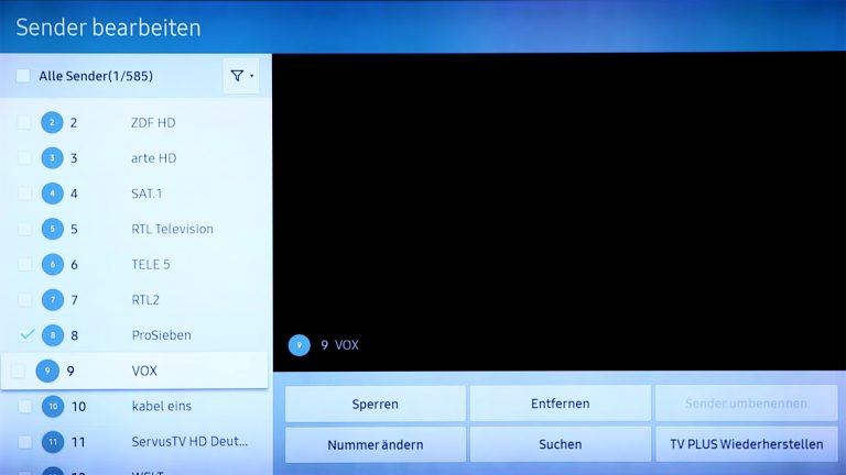 Screenshot Sendersuche Samsung-TV.
