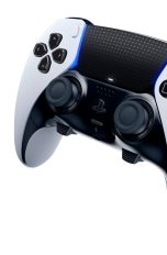 PS5 DualSense Edge Ein Produktfoto des DualSense Edge für die PlayStation 5. Zu erkennen sind unter anderem die neuen Tasten unterhalb der Analogsticks, um diese aus dem Controller zu nehmen.