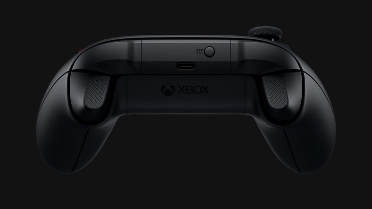 Detailansicht der Oberseite eines Xbox Wireless Controllers.