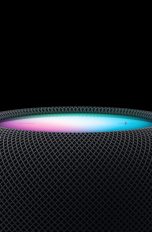 Nahaufnahme der Oberseite vom neuen HomePod der zweiten Generation.