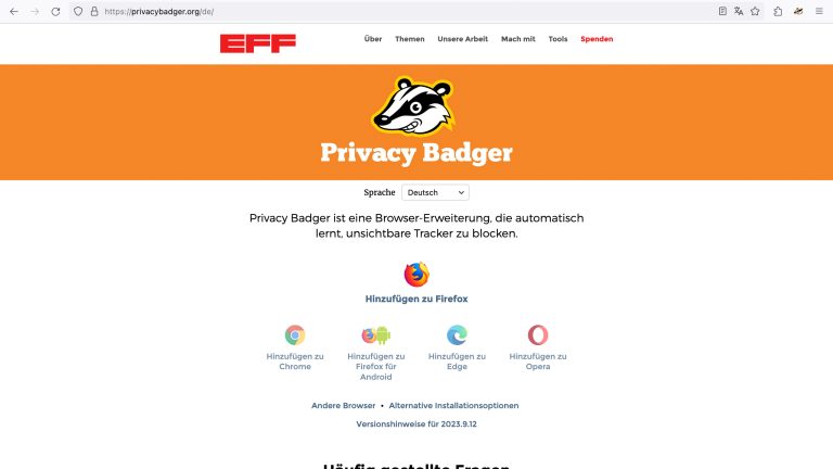 Wie ein virtueller Türsteher für den Browser – Privacy Badger Das Add-on Privacy Badger zeigt auf einen Blick, welche Nutzer-Informationen versteckt und welche preisgegeben werden.