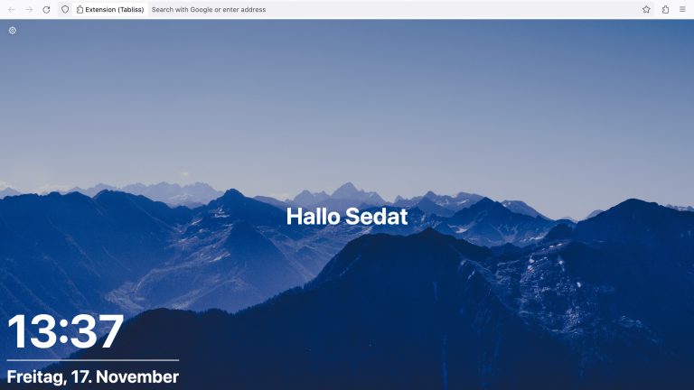 Tabliss verwandelt jeden „neuen Tab“ in ein visuelles Erlebnis. Die personalisierte Startseite von Tabliss grüßt den Nutzer auf eine besonders sehenswerte Weise.