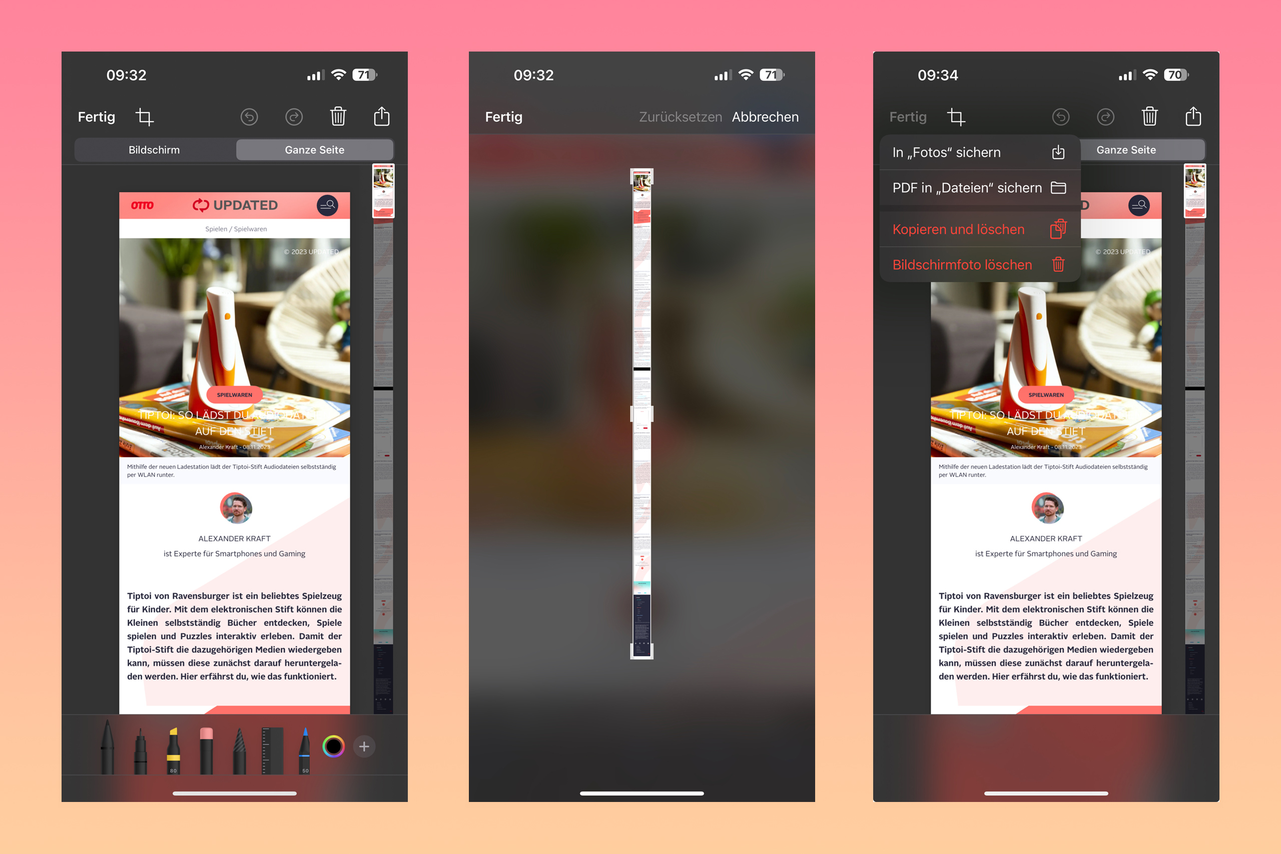 Screenshots ganzer Seiten So klappts bei iPhone & Co. OTTO