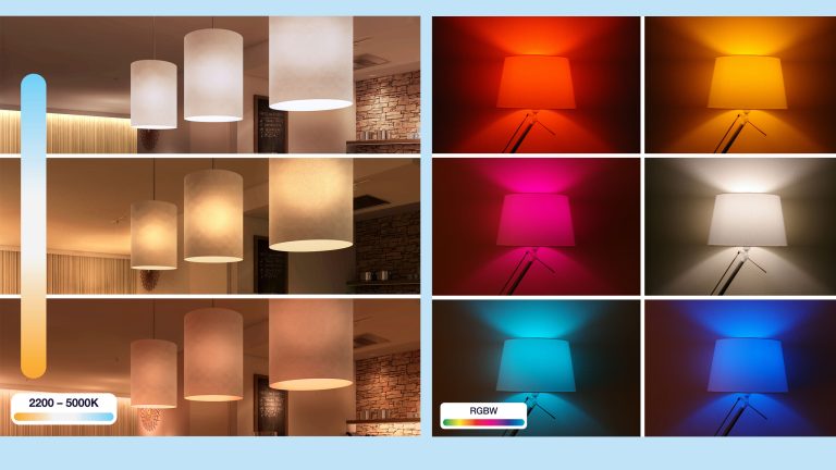 Blick auf Warmwei&szlig;- und RGB-Beleuchtung.