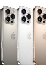 Produktbild vom iPhone 16 Pro Produktbild vom iPhone 16 Pro, das in vier Farbvarianten zu sehen ist.