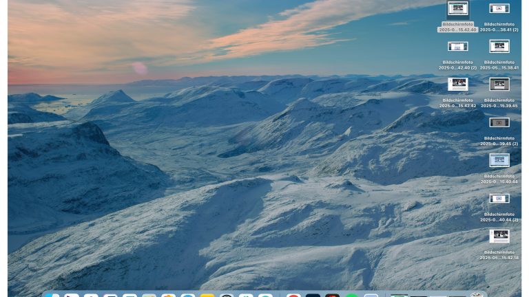 Screenshot eines gesamten Bildschirms unter macOS Sequoia.
