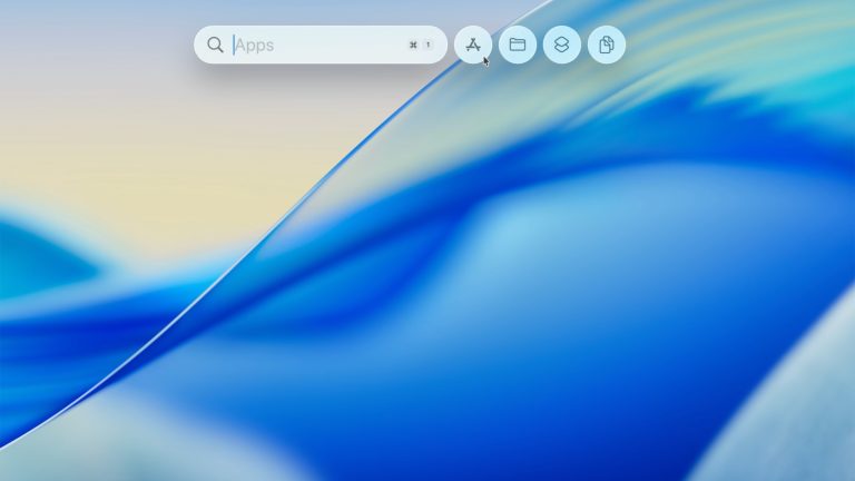 macOS 26 & iPadOS 26, Wer braucht jetzt noch einen Mac? Ein Screenshot eines MacBooks mit der neuen Spotlight Searchbar.
