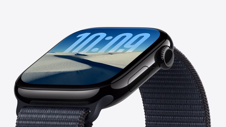 Die neuen Apple-Geräte, Series 11, Ultra 3, SE 3 und AirPods Pro 3 Detailaufnahme einer Apple Watch Series 11