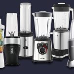 6 Mixer-Modelle freigestellt auf schwarzem Hintergrund