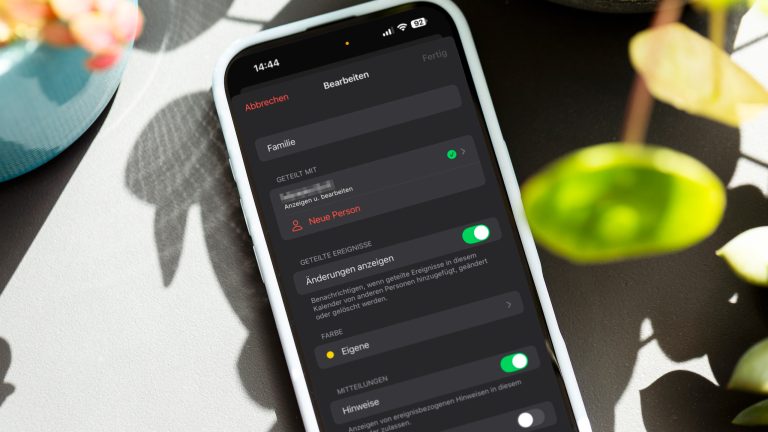 Screenshot der Einstellungen für einen Kalender in Apple Kalender.