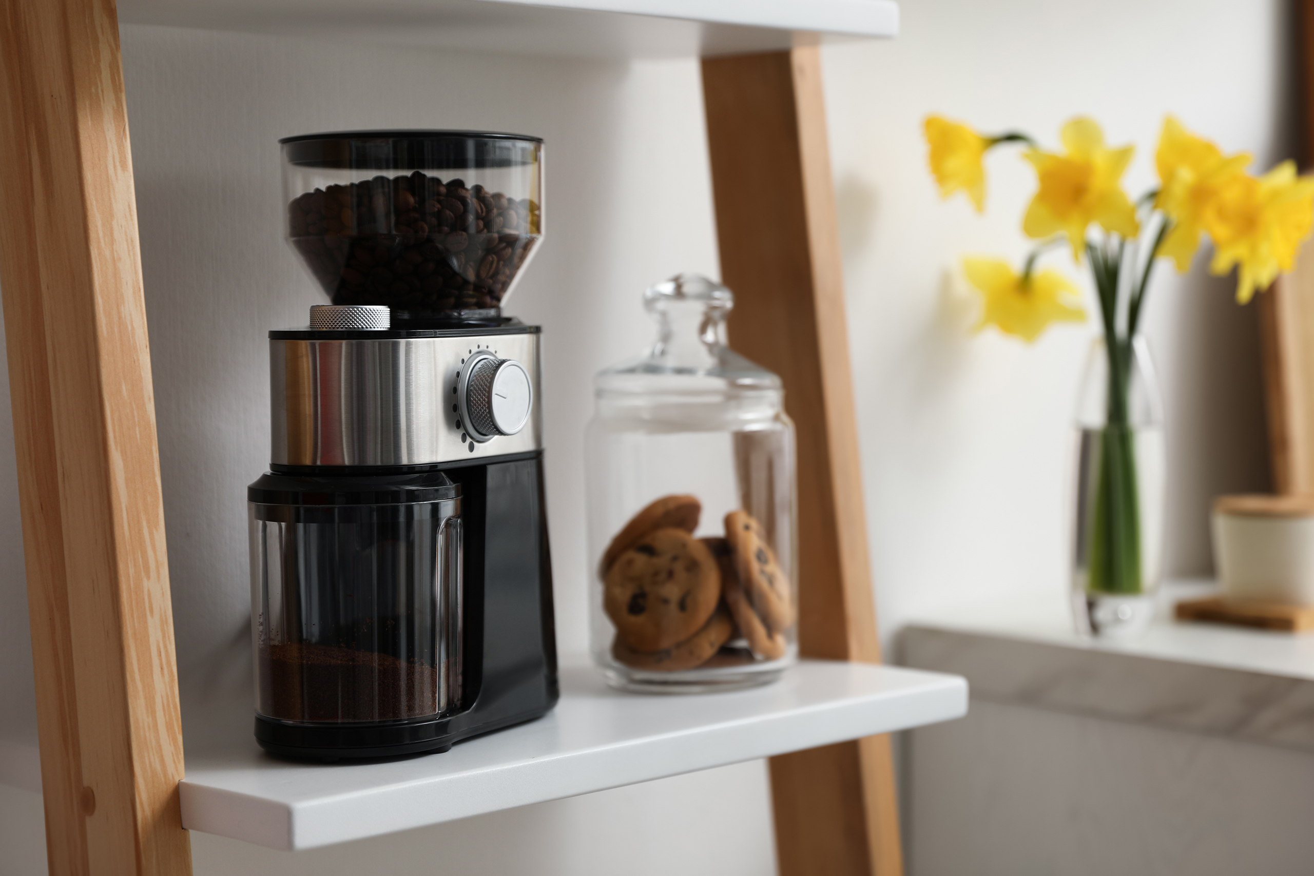 Elektrische-Kaffeem-hle-Kegel-oder-Scheibenmahlwerk-