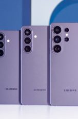 Galaxy S26 Ultra und mehr, Das sind die neuen Samsung-Geräte Ein Galaxy S26, ein Galaxy S26+ und ein Galaxy S26 Ultra stehen in Cobalt Violet nebeneinander.
