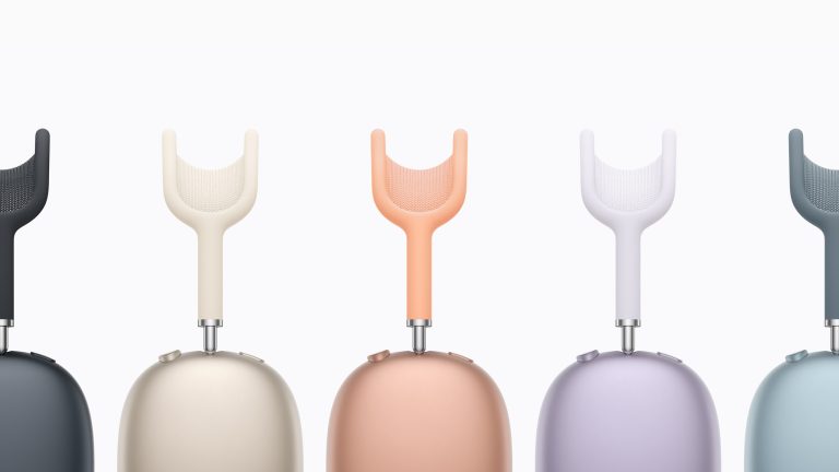 AirPods Max 2, H2Chip, stärkeres ANC und smarte Features Die AirPods Max 2 als Freisteller in allen erhältlichen Farben nebeneinander.
