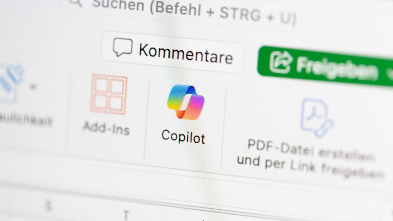 Microsoft Copilot deaktivieren, So schaltest du die KI ab Detailansicht der Copilot-Schaltfläche in Microsofts Office-App Excel.