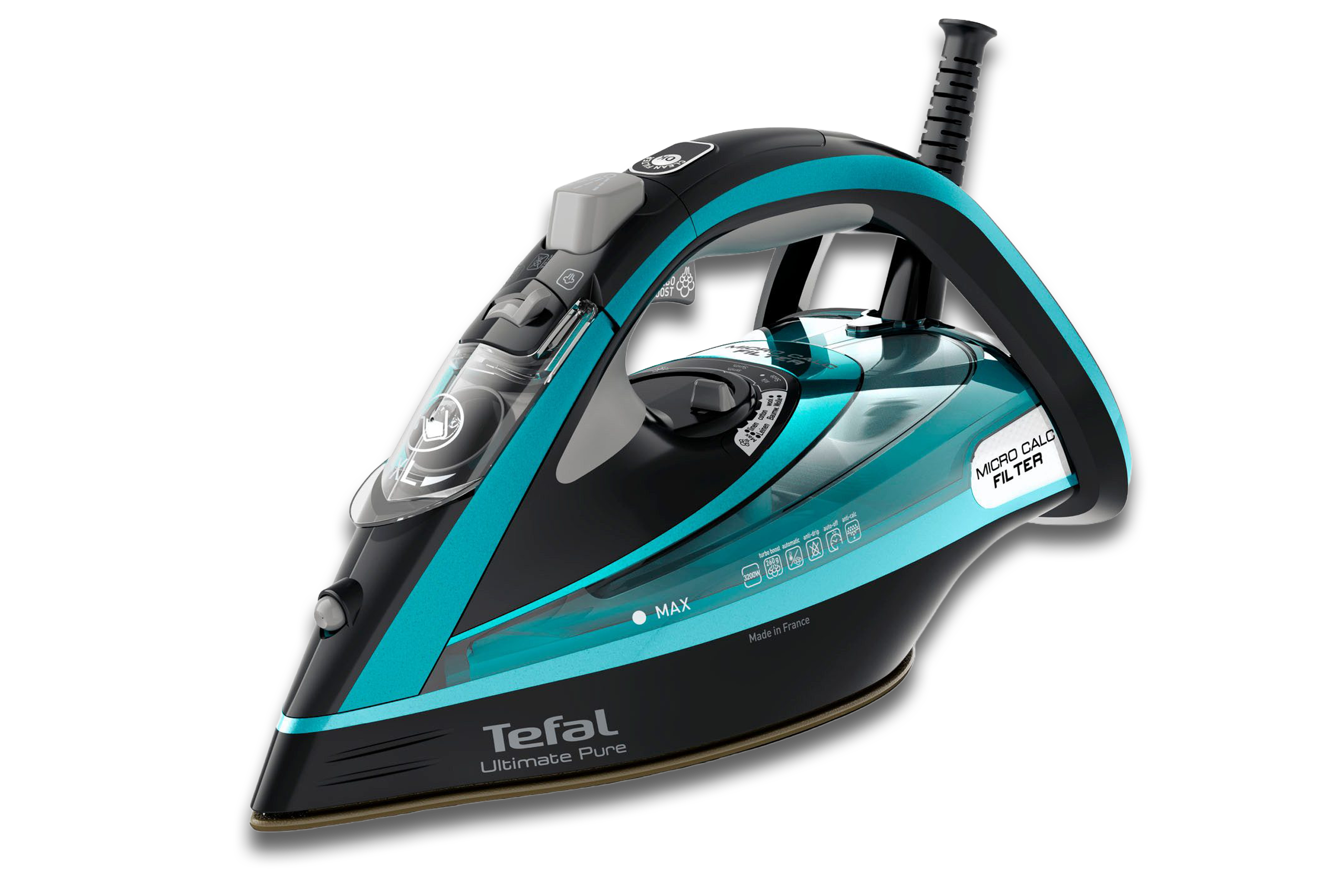 Tefal Ultimate Pure FV9844 freigestellt auf weißem Hintergrund.