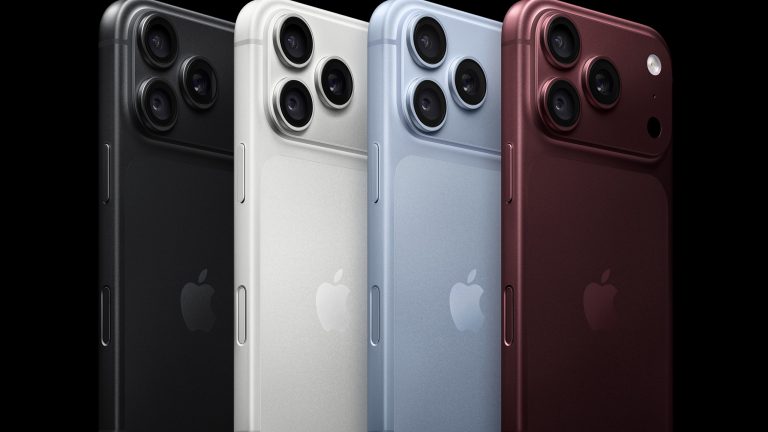 Produktbild vom iPhone 18 Pro in vier Farbvarianten, R&uuml;ckseite mit &nbsp;Kamera