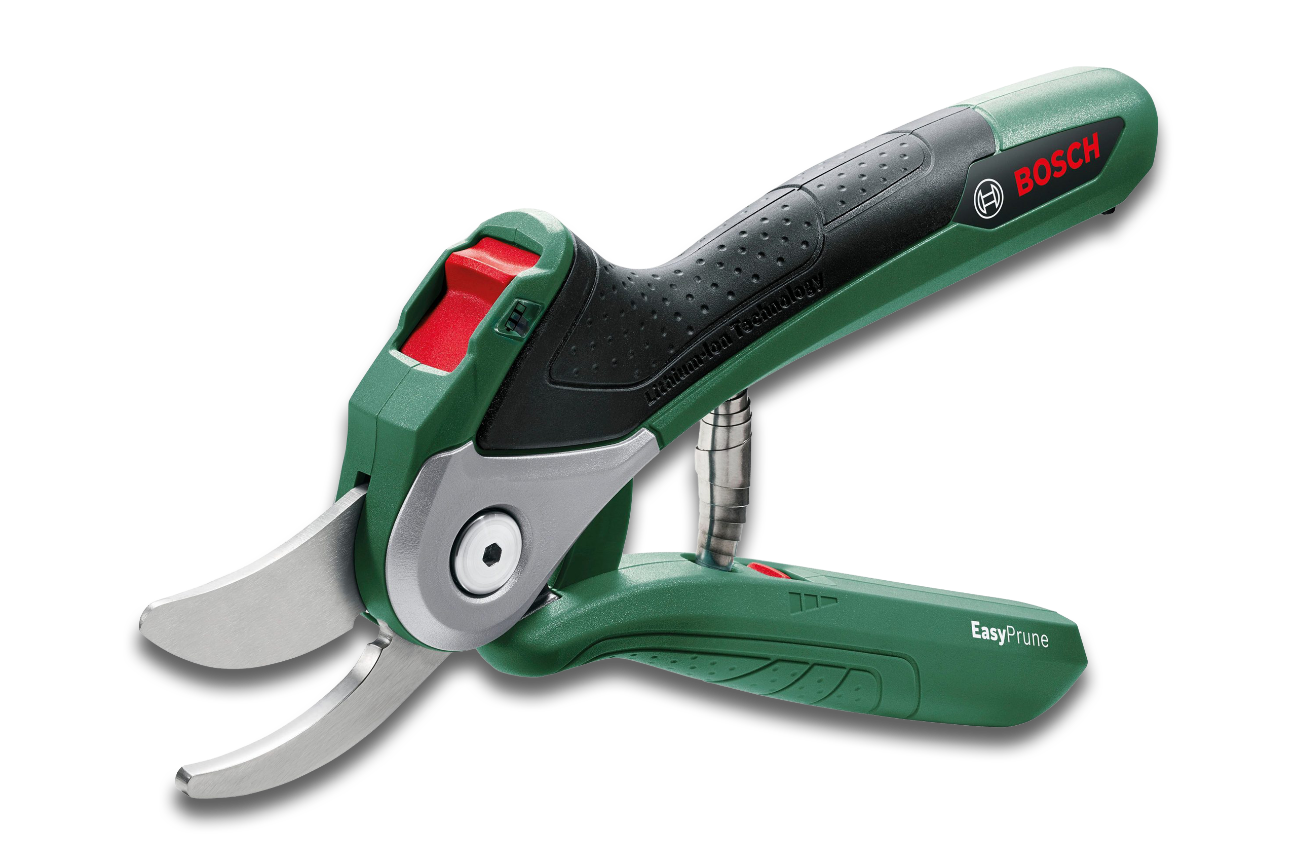 Bosch Home & Garden Akku-Astschere EasyPrune freigestellt auf weißem Hintergrund.
