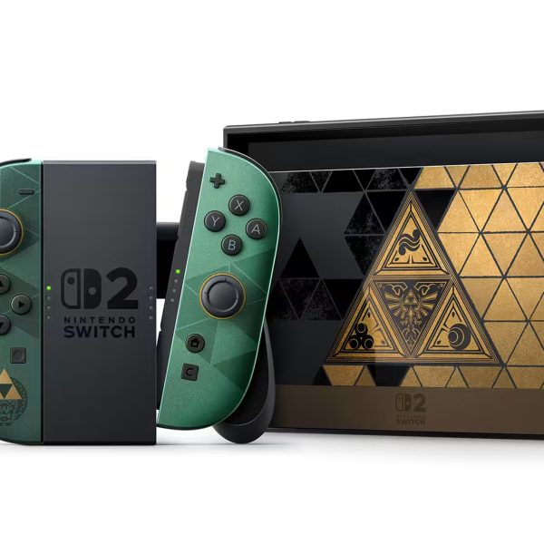 Die Switch 2 im neuen Zelda-Design.