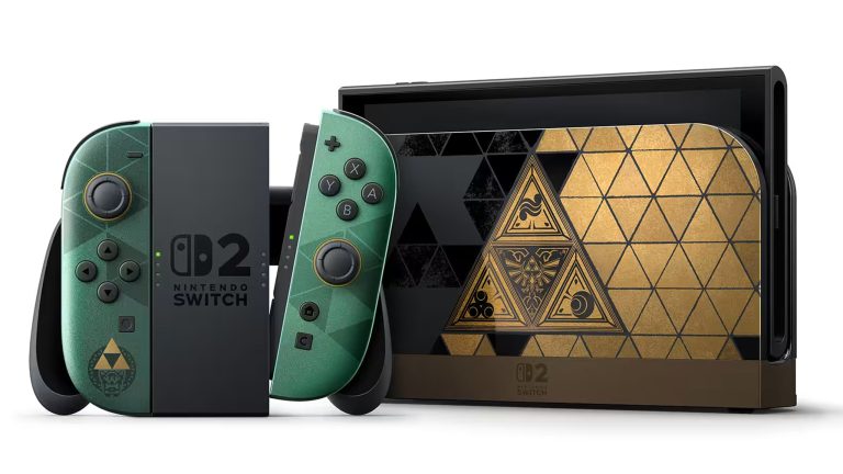 Die Switch 2 im neuen Zelda-Design.