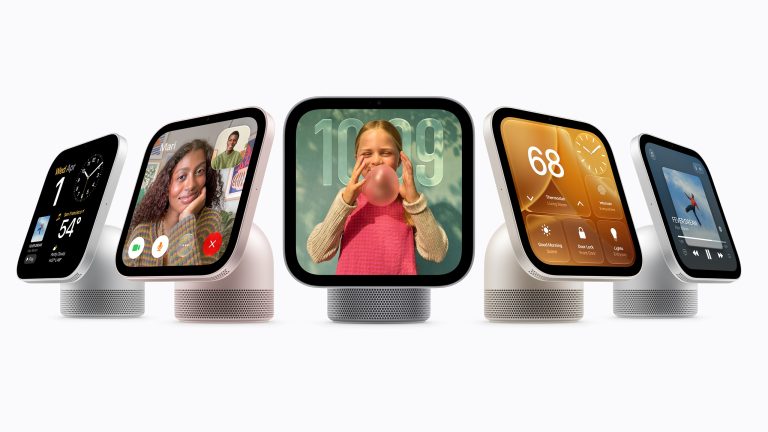 5 Apple HomeView-Geräte nebeneinander