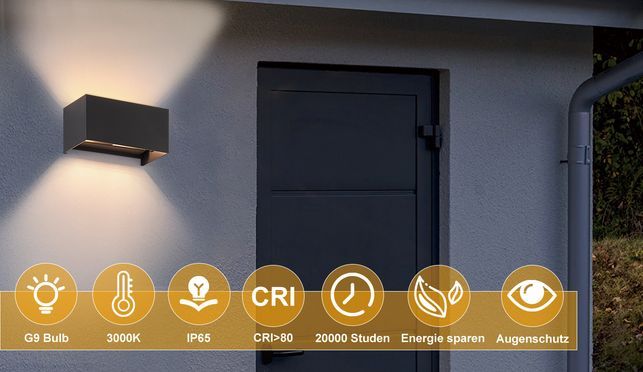 Nettlife Wandleuchte bietet stilvoll & funktionell Beleuchtung für Innen/Außen