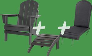 Stuhl + Auflage + Fußstütze