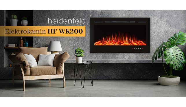 Heidenfeld Elektrokamin HF-WK200 - Der Wandkamin ganz nach Ihrem Geschmack